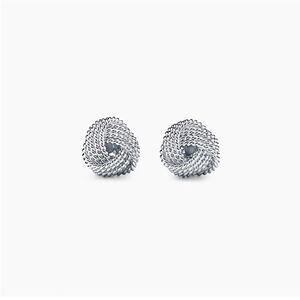 TIFFANY 
Sterling Silver Twist Knot Earrings Box dust bag impeccable